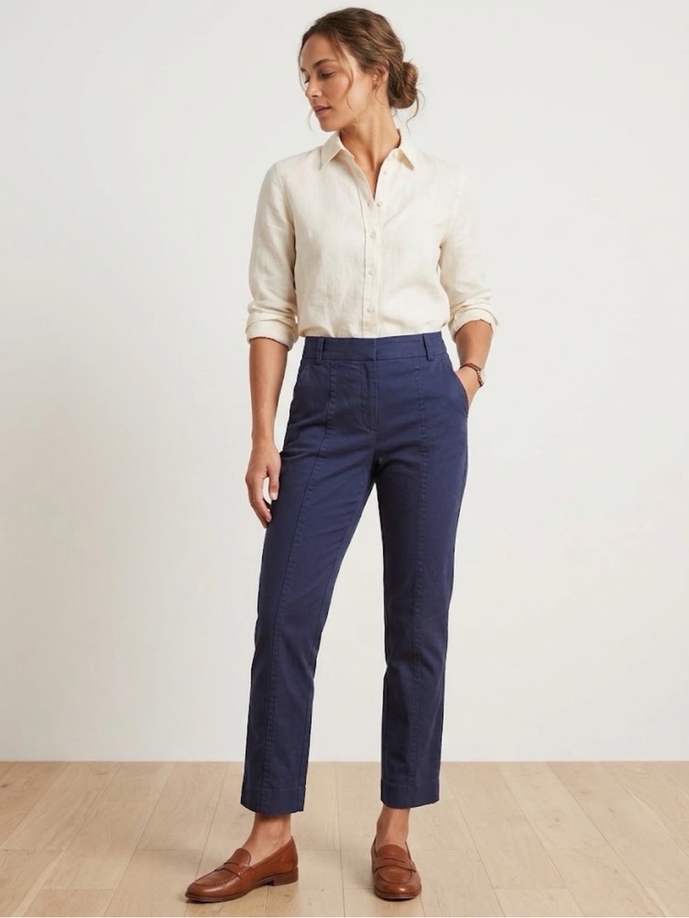 Diane Von Furstenberg DVF Genesis Linen Blend Straight Leg Dress Pants 8